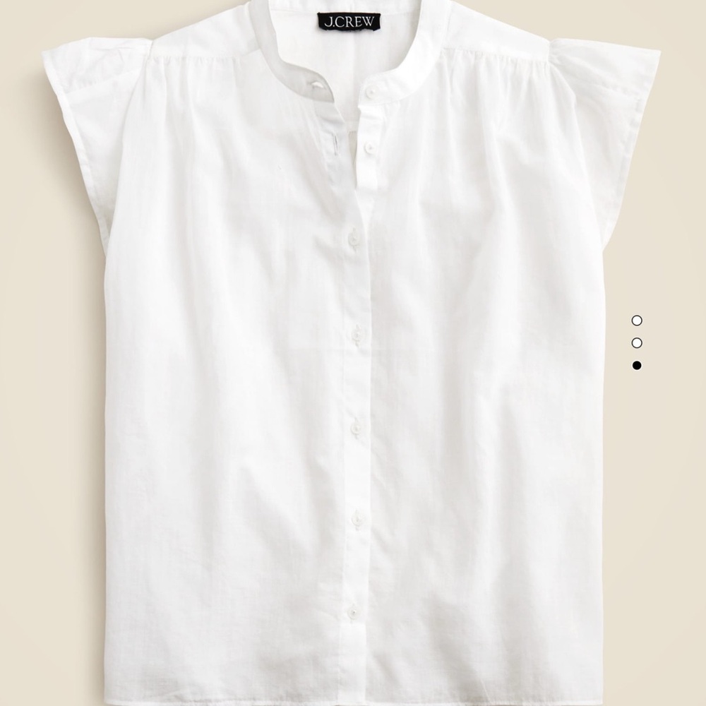 J. Crew Women's White Cap Sleeve Blouse